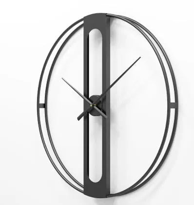 Round metal wall clock with 50cm diameter in black or gold minimalist design