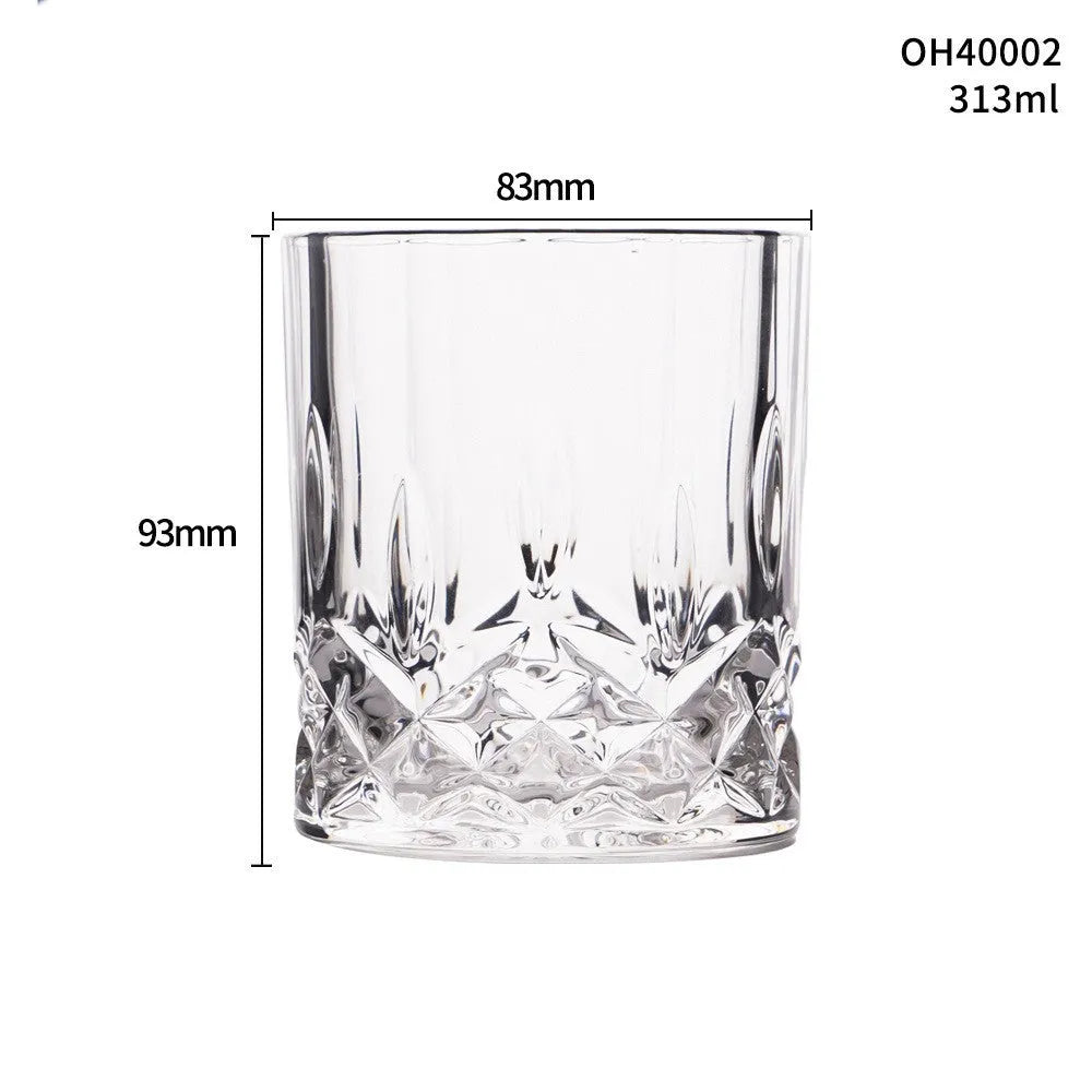 Crystal whiskey shot glass with thick bottom in one of ten colour style options