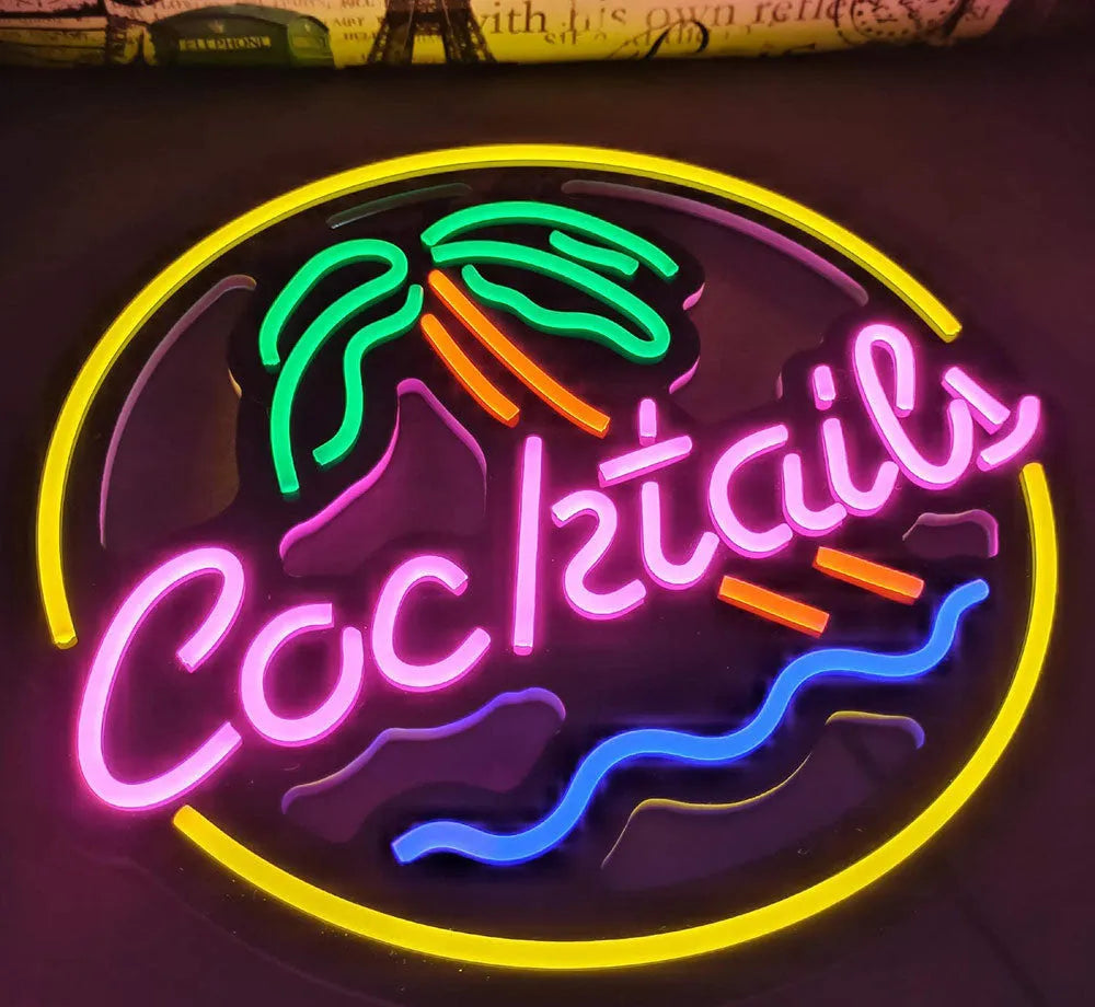 LED coffee neon billboard decorative lighting for commercial interiors