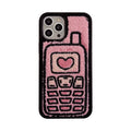 Pink TPU iPhone back case with a unique towel embroidery texture on the rear.