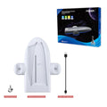 White PS5 Slim multi-function cooler pad fan base with RGB light and USB charging interface