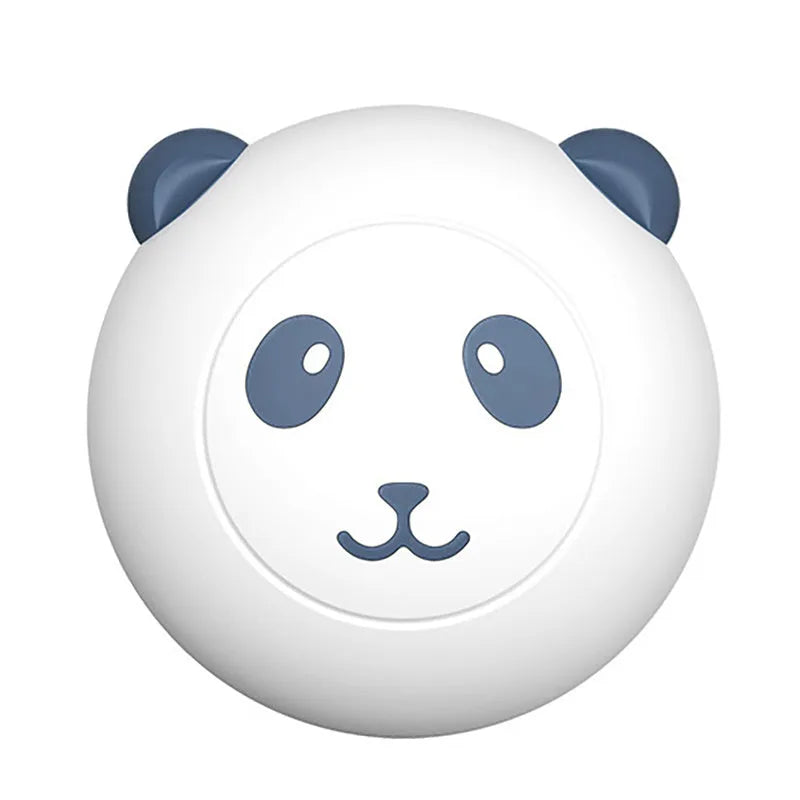 Panda-shaped silicone pet bath brush with soft bristles for cats and dogs.
