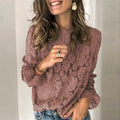 Women's loose-fit hollow-out lace shirt with zipper details in a streetwear style