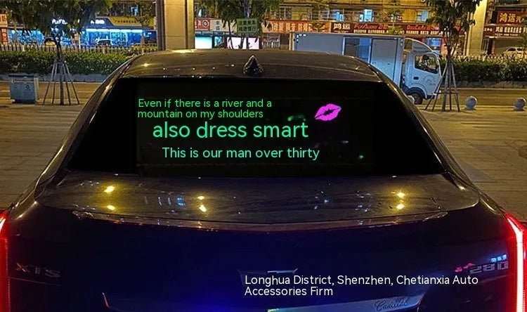 Car music voice control rhythm lamp with electroluminescent panel showing themed light pattern
