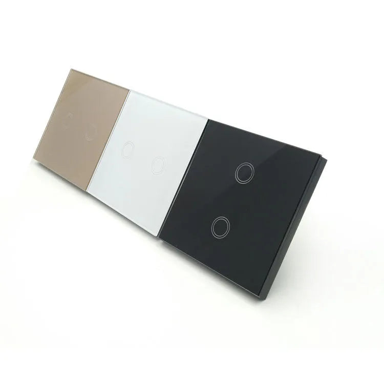Touch switch with tempered glass panel for low power lighting control