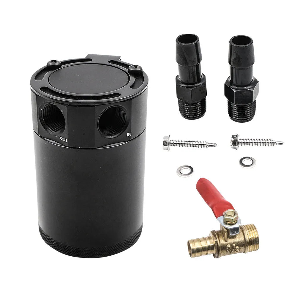 Aluminium automotive oil pot in black or silver with two-hole breathable design