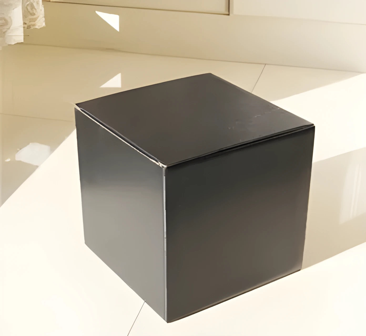 Square corrugated cardboard packaging box in black, brown, grey, and white colour options showing 3mm thickness