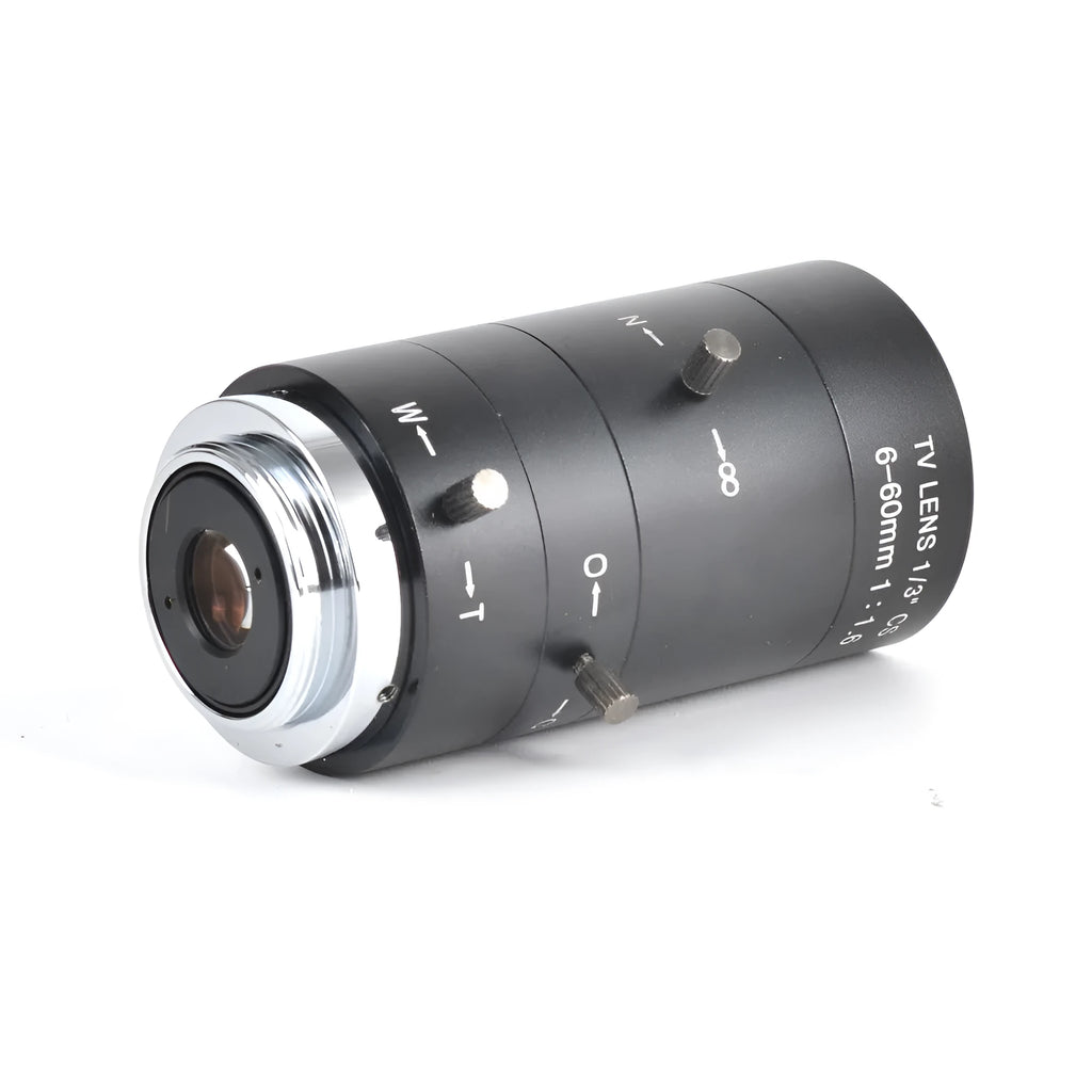 Black manual aperture 6-60mm CS mount camera lens for 1/3" sensor systems