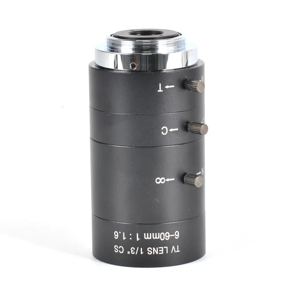 Black manual aperture 6-60mm CS mount camera lens for 1/3" sensor systems