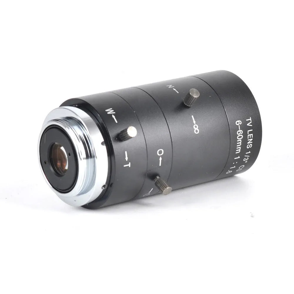 Black manual aperture 6-60mm CS mount camera lens for 1/3" sensor systems