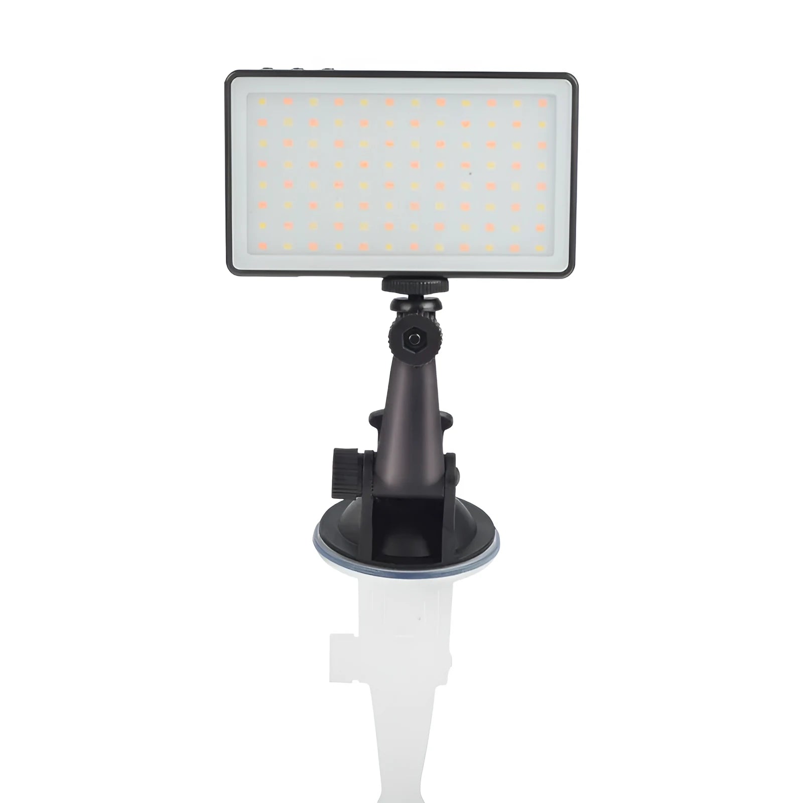 Black aluminium LED video conference light panel showing 96 small white LED beads.