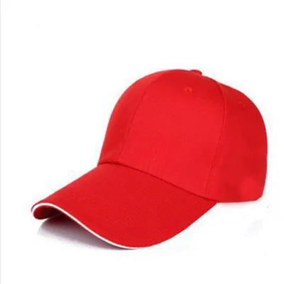 Classic cotton dad hat low profile adjustable plain baseball cap with big brim in black red edge colour