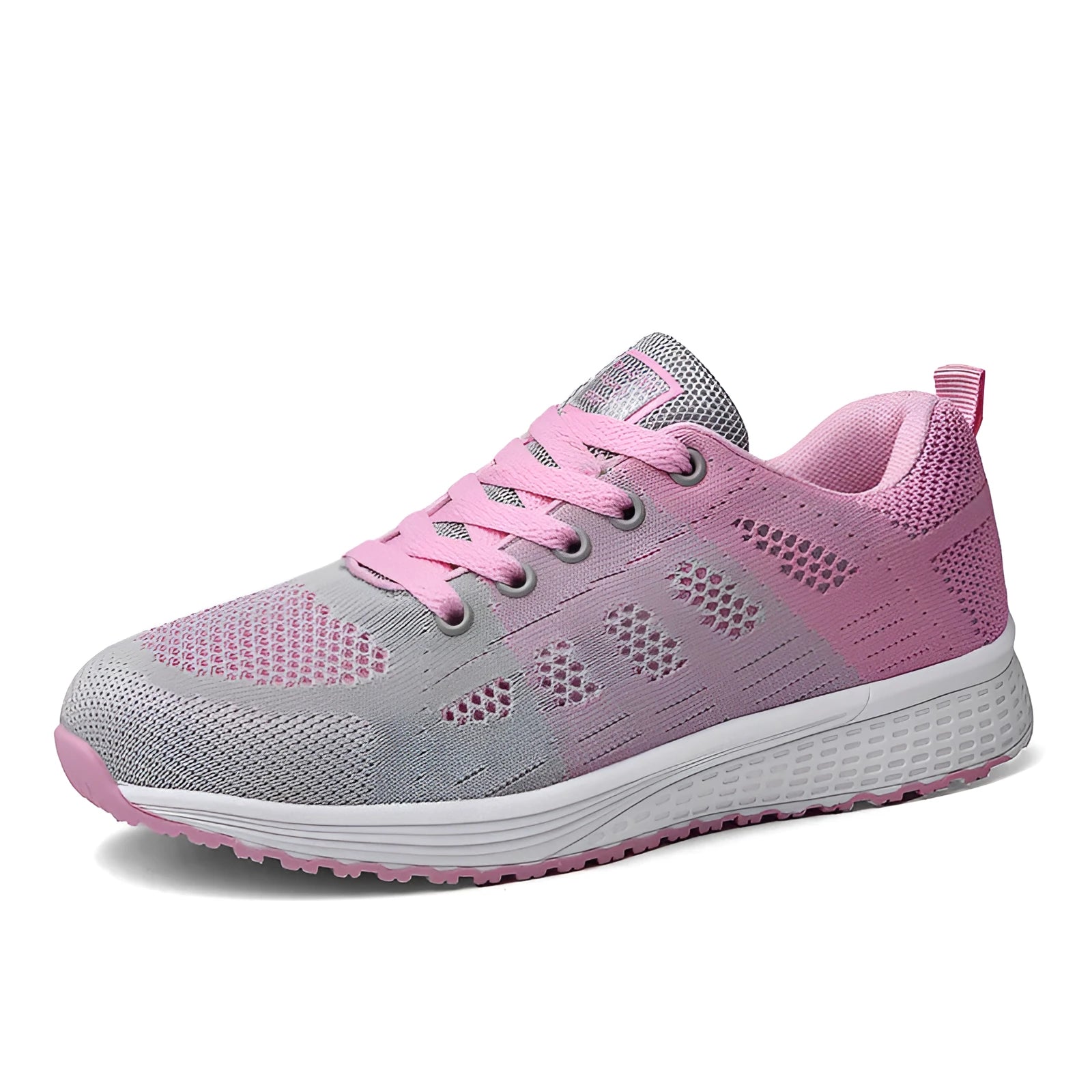 Women's white high-top casual sneaker with artificial PU upper and back lacing