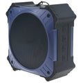 Compact black or blue waterproof portable Bluetooth speaker with lanyard.