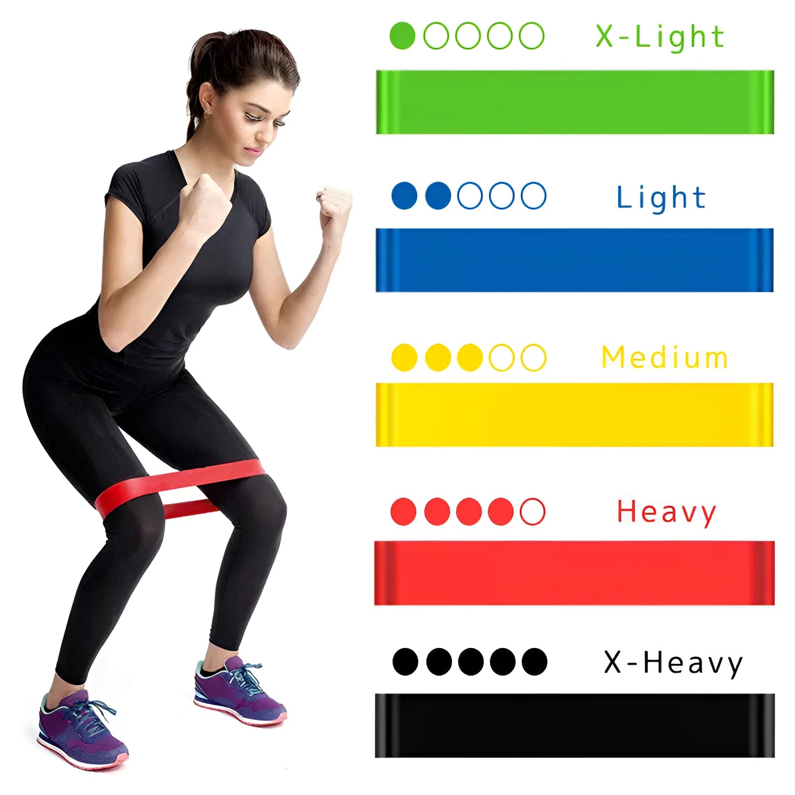 Rally Loop Yoga Supplies resistance band set five colours black blue green red yellow ABS material fitness equipment