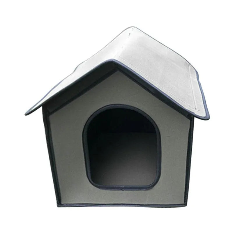Grey composite EVA waterproof pet house for dogs or cats, medium size, folded exterior
