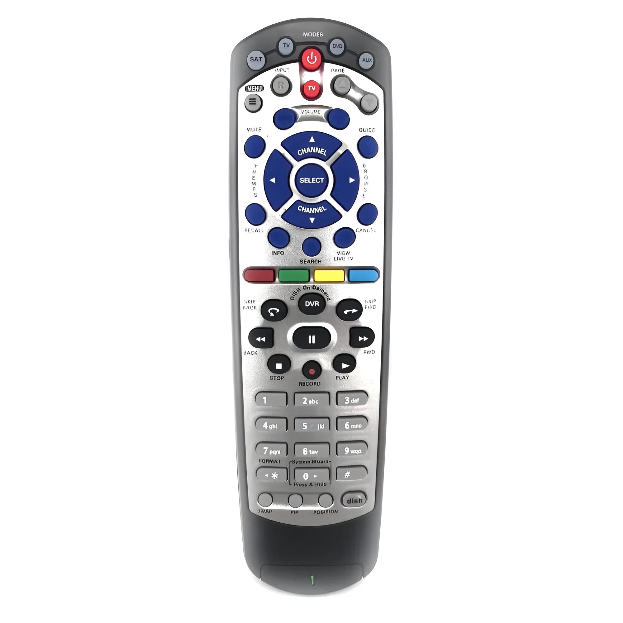 DISH Network flat black universal remote control 20.1 model for satellite receivers