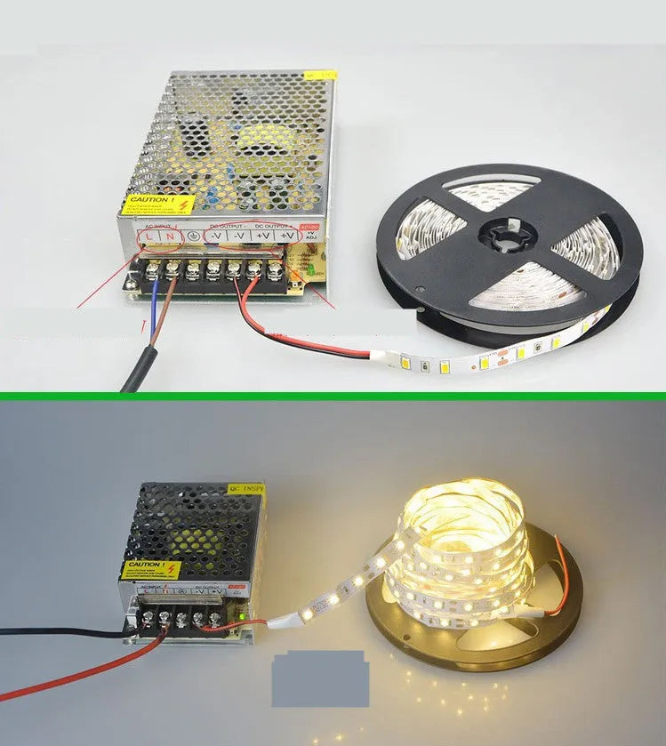 Flexible white LED light strip with rectangular cross-section for shelf and counter illumination