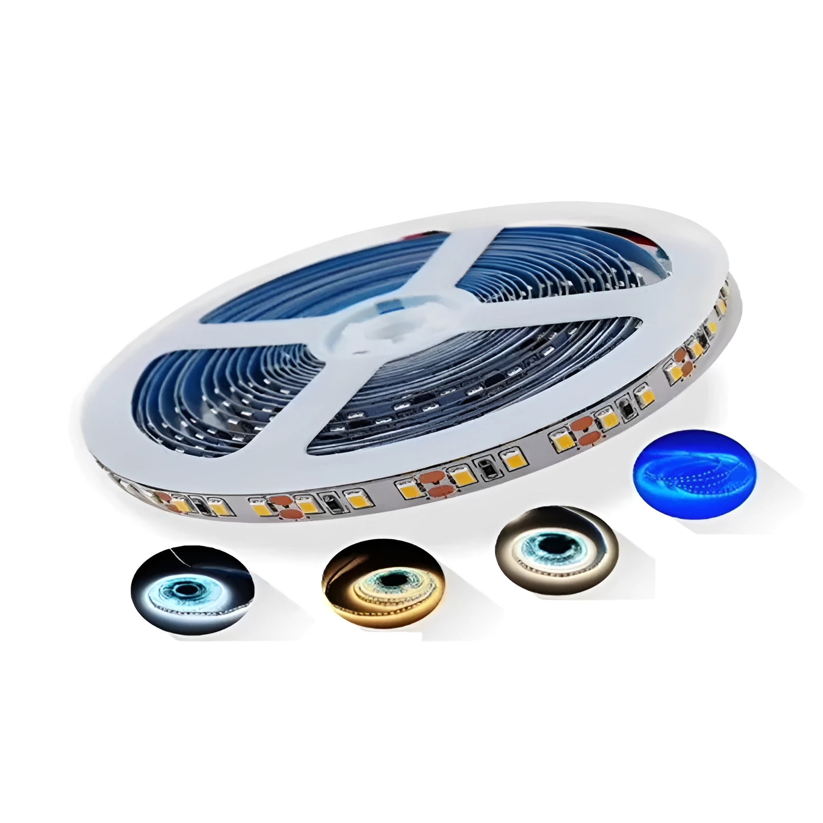Flexible white LED light strip with rectangular cross-section for shelf and counter illumination