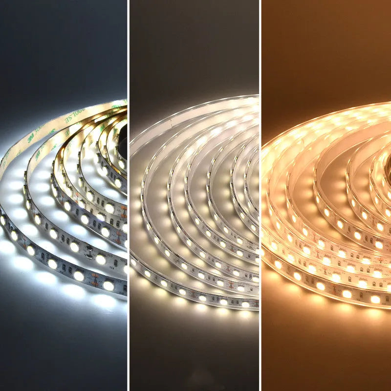 Flexible white LED light strip with rectangular cross-section for shelf and counter illumination