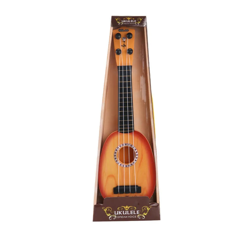 Retro guitar toy simulation ukulele musical instrument for children in safety plastic