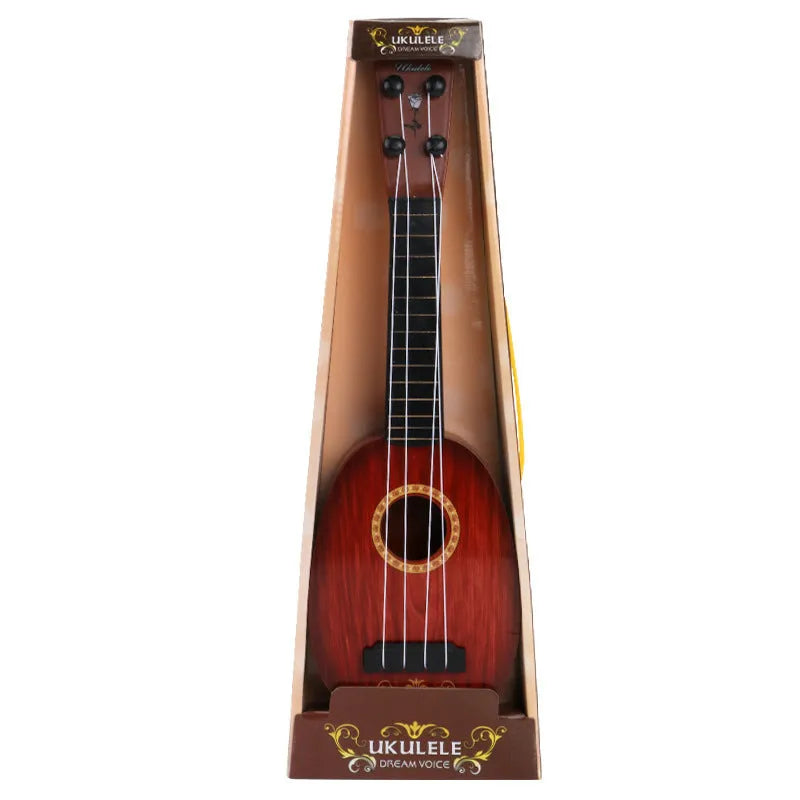 Retro guitar toy simulation ukulele musical instrument for children in safety plastic