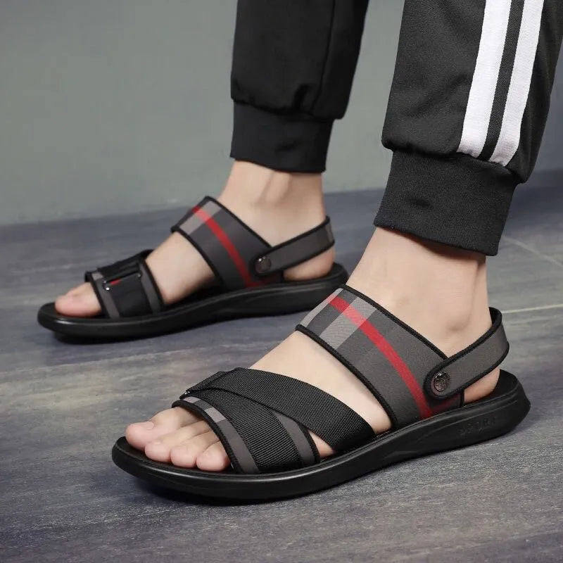 Youth sports leisure sandals with Lycra fabric upper and polyurethane sole