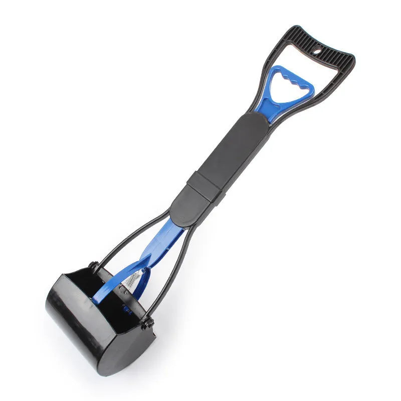 Long handle pet waste picker and clamp in ABS plastic with 60 cm length and clip shovel