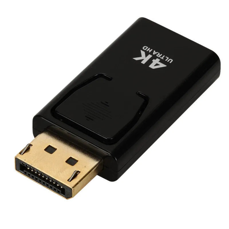 Black DisplayPort to HDMI adapter cable for 4K video conversion