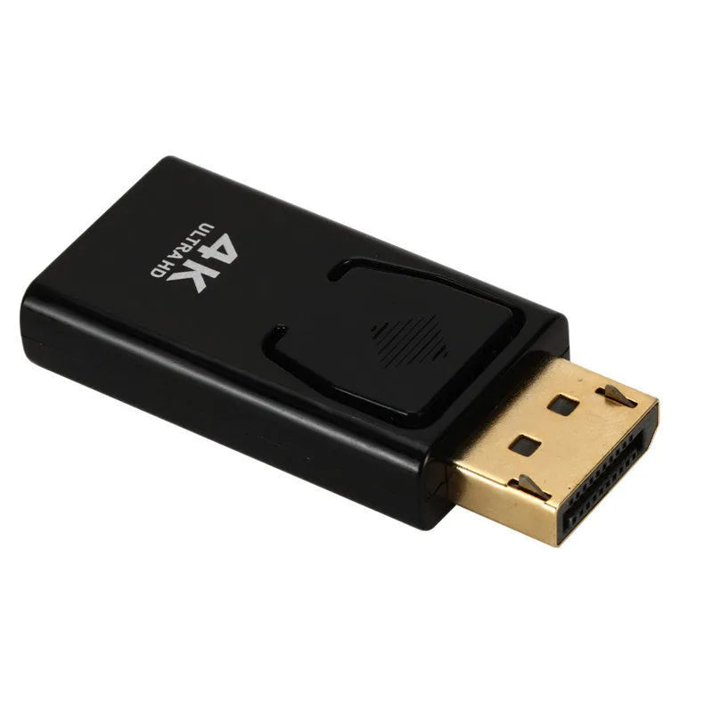 Black DisplayPort to HDMI adapter cable for 4K video conversion