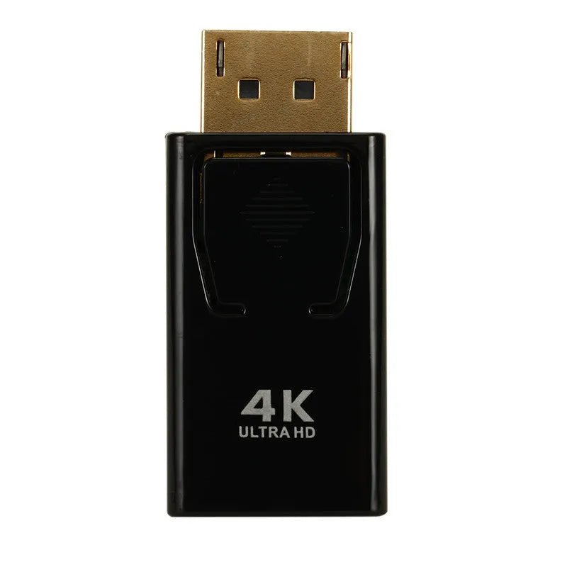 Black DisplayPort to HDMI adapter cable for 4K video conversion