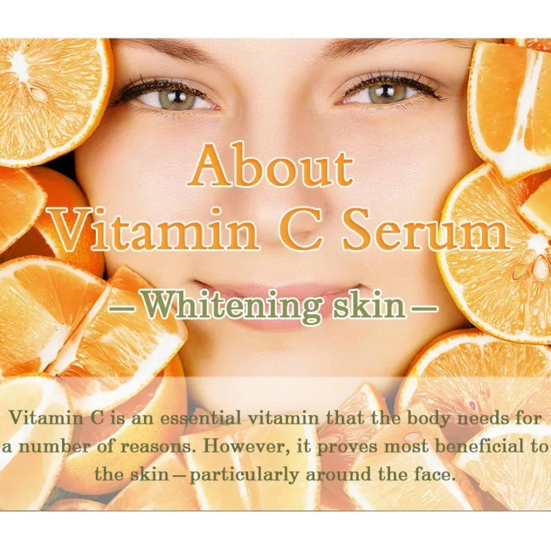 10ml facial serum bottle with vitamin C and hyaluronic acid for brightening and anti-ageing skincare