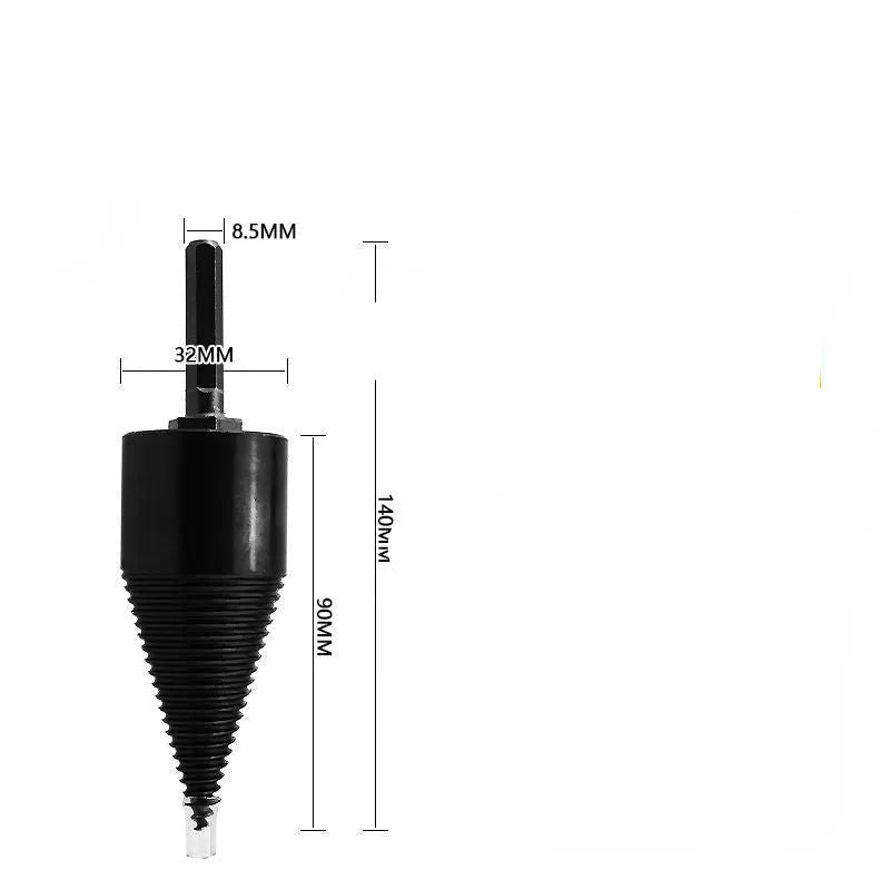 Hexagonal firewood splitting drill bit for electric hand drills in 32mm and 42mm sizes