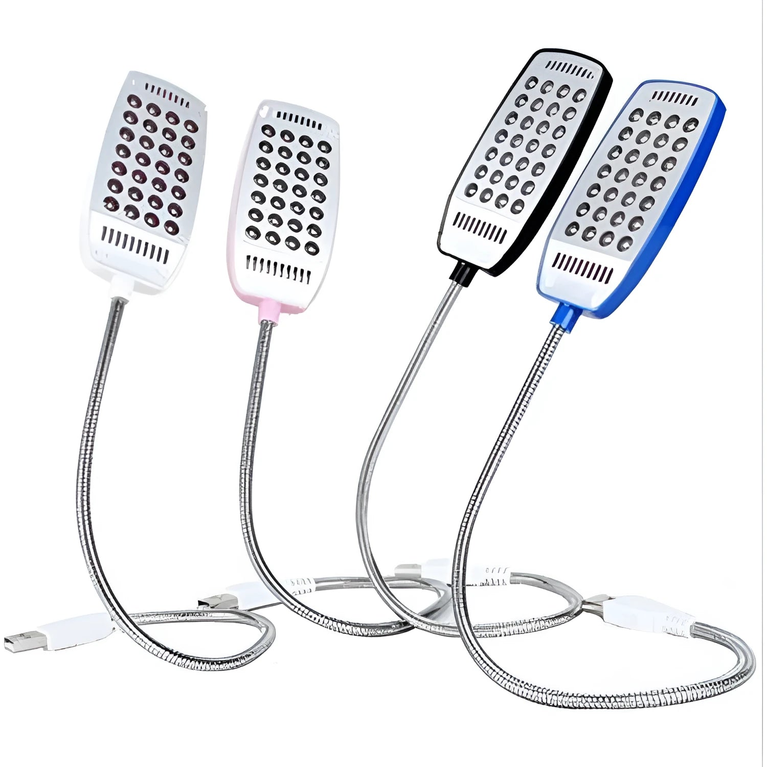 Flexible USB LED reading light with gooseneck neck in multiple colour options