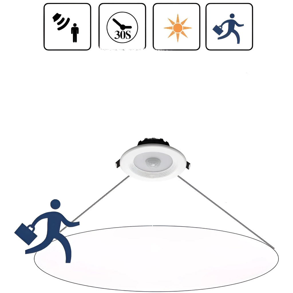 Aluminium infrared sensor LED down light ceiling fixture for kitchen or toilet.