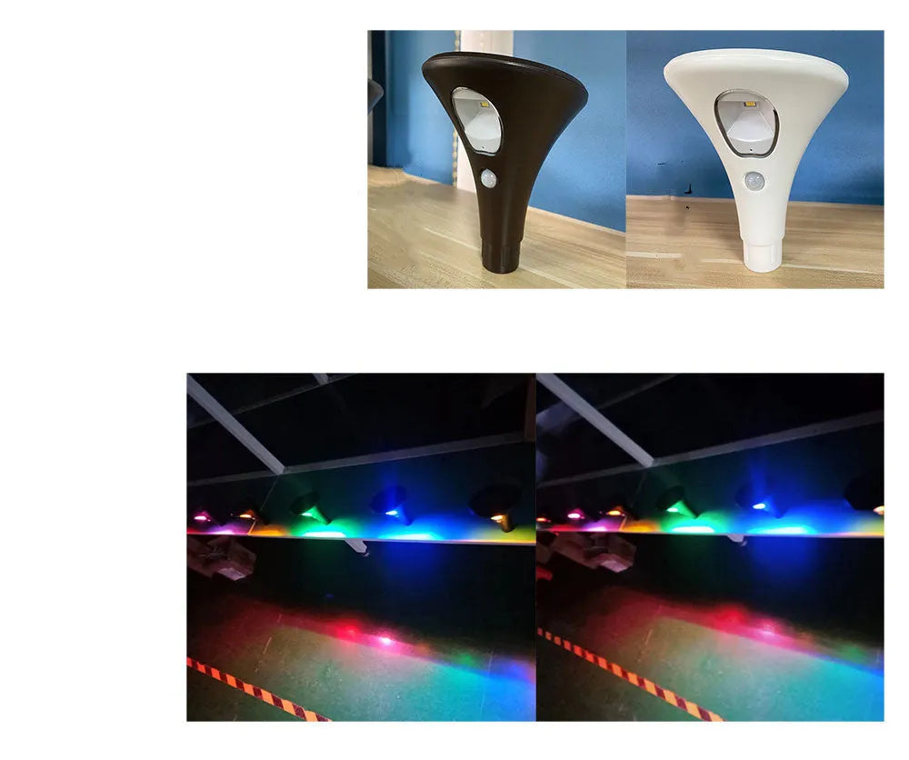 Solar induction ground plug lawn light with lamp pole and connecting tubes for garden installation