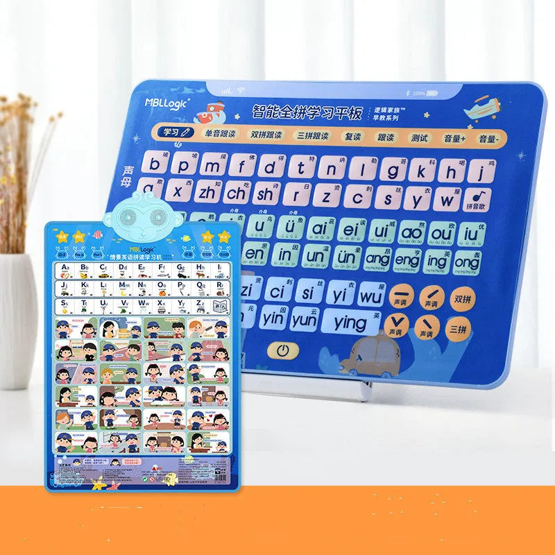 Interactive electronic wall chart for Chinese character learning with plastic construction for children aged 2-8 years