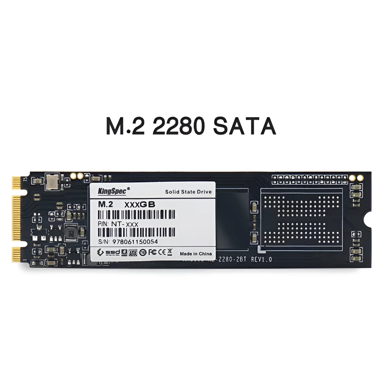 KingSpec M.2 NGFF 2280 SATA SSD 128GB black solid state drive