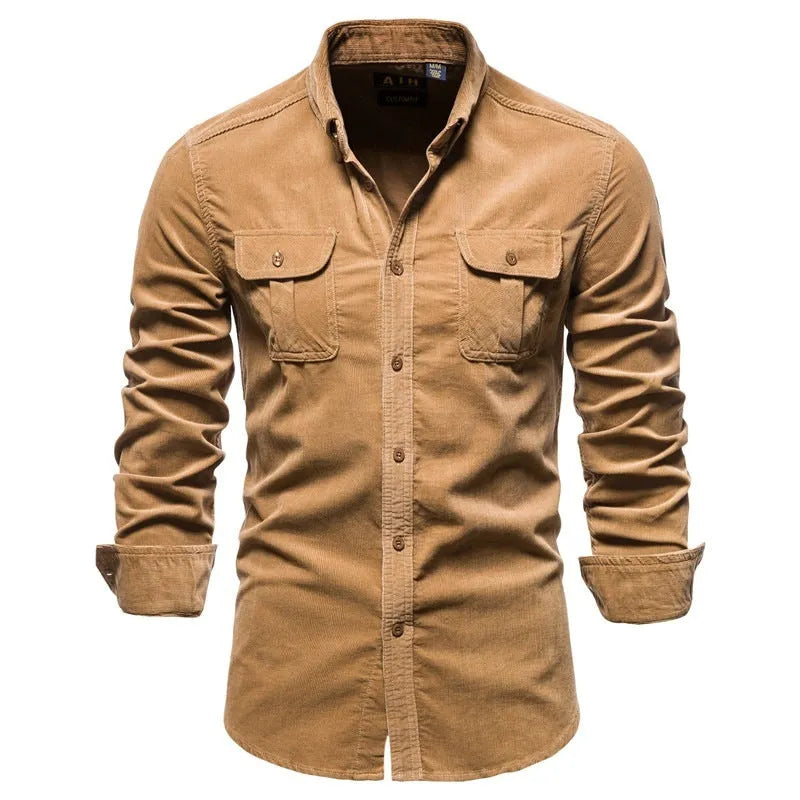 Men's loose fit linen long sleeve shirt in multiple colours with Asian and UK sizing options