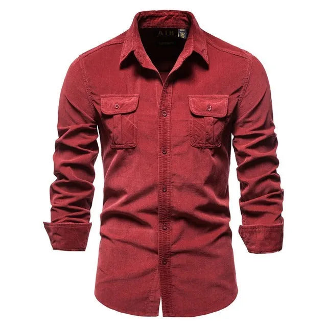 Men's loose fit linen long sleeve shirt in multiple colours with Asian and UK sizing options