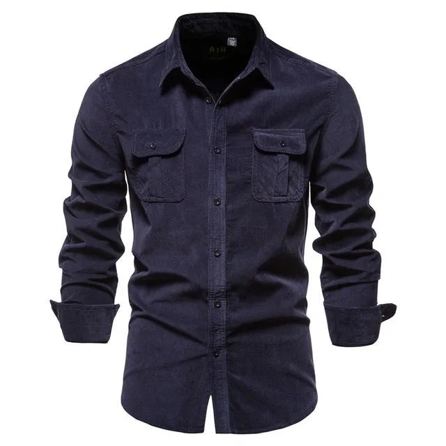 Men's loose fit linen long sleeve shirt in multiple colours with Asian and UK sizing options