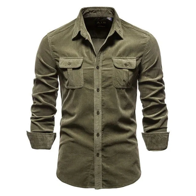 Men's loose fit linen long sleeve shirt in multiple colours with Asian and UK sizing options