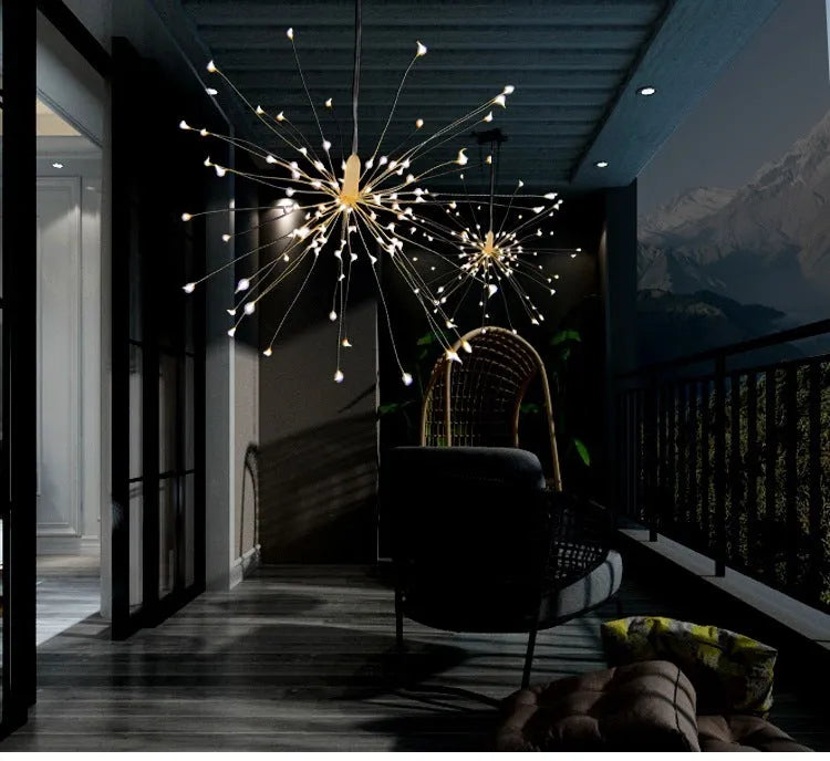 Solar powered LED meteor shower light with starry explosion effect for outdoor garden decoration