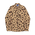 Men's Leopard Print Long Sleeve Shirt Cotton Yarn-Dyed Fabric Square Collar Regular Loose Fit Casual Button-Down Youth Style Spring Shirt with Size Chart Asian Sizing M-2XL