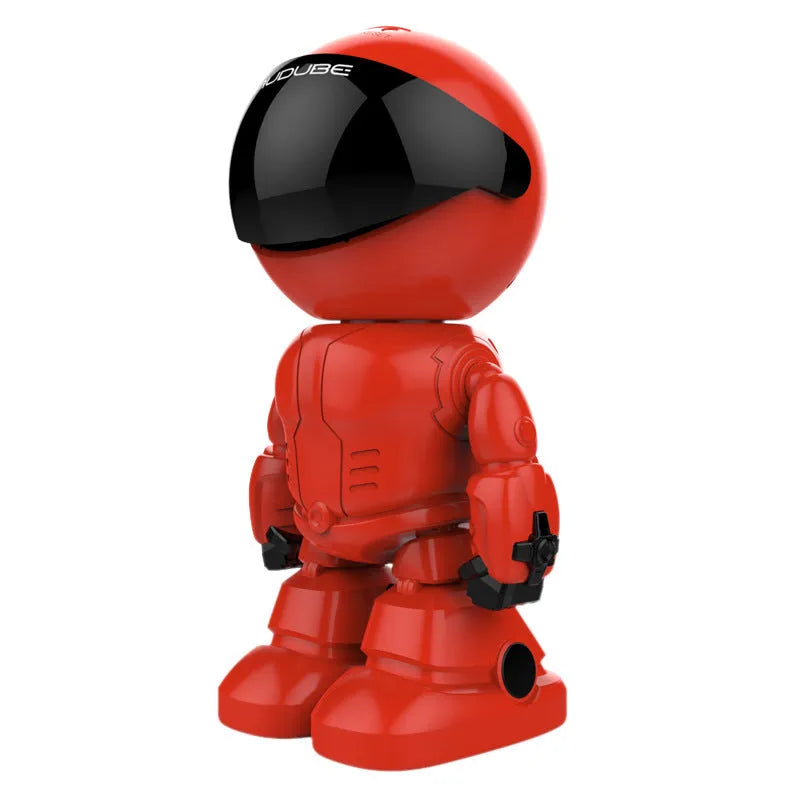 Silver remote HD night vision robot surveillance camera with 1080p resolution and wide-angle lens