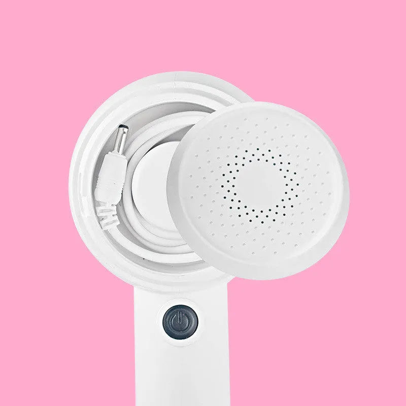 White rechargeable clothes shaver and fabric lint remover with ABS plastic housing