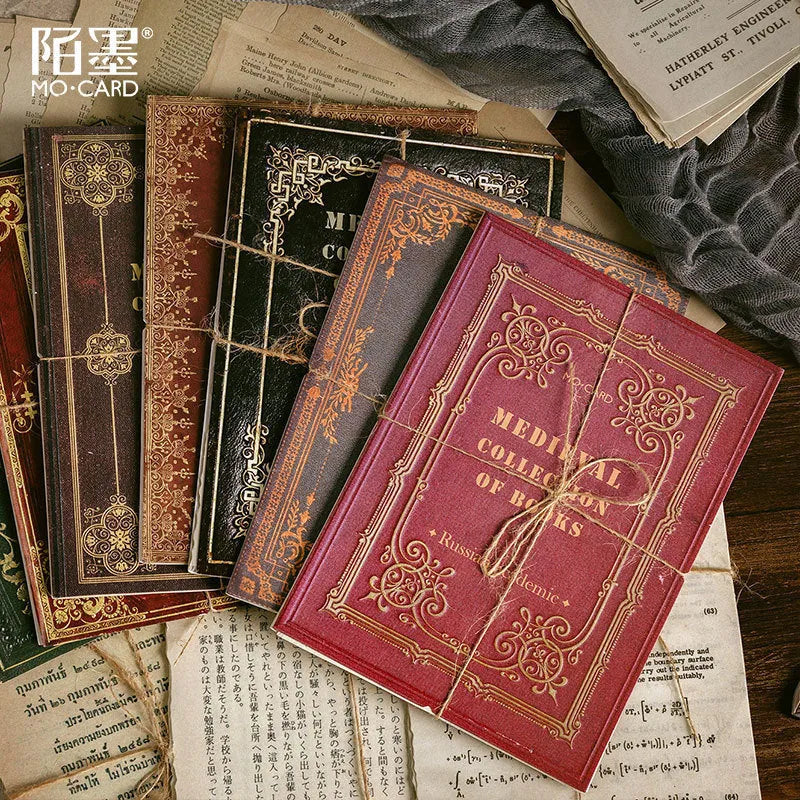 Distressed paper simulation book pages in rectangular 130mm by 184mm vintage album materials