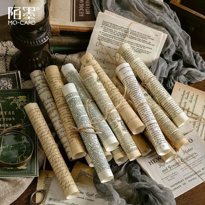 Distressed paper simulation book pages in rectangular 130mm by 184mm vintage album materials
