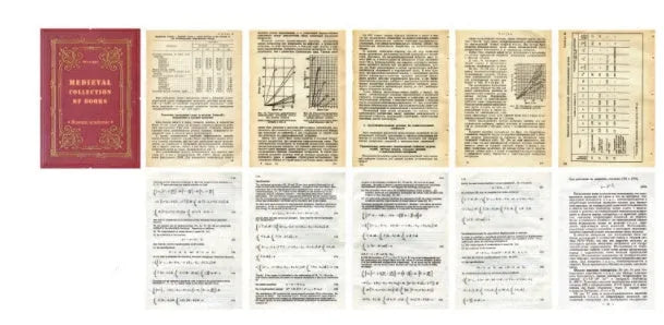 Distressed paper simulation book pages in rectangular 130mm by 184mm vintage album materials