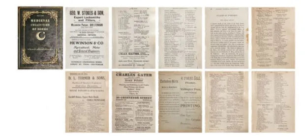 Distressed paper simulation book pages in rectangular 130mm by 184mm vintage album materials